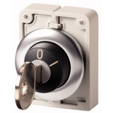 EATON 188139 M30I-FWRS Kulcsos gomb,fém,30mm,lapos,2áll.,reteszelt villanyszerelés
