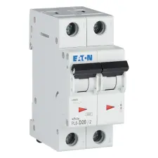 EATON 286580 Kismegszakító, 6kA 2 pólus 20A, D karakterisztika, PL6-D20/2 villanyszerelés