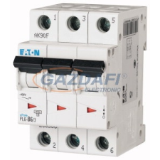 EATON 286598 Kismegszakító, 6kA 3 pólus 6A, C karakterisztika, PL6-C6/3 villanyszerelés
