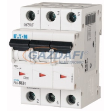 EATON 286607 Kismegszakító, 6kA 3 pólus 63A, C karakterisztika, PL6-C63/3 villanyszerelés