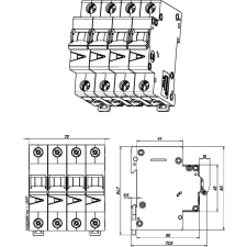 EATON EATON 279066 FAZ-C50/4 Kismegszakító, 15kA 4-pól. villanyszerelés