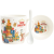 eCa KB17WZ2 karácsonyi kerámia bögre kanállal és csészealjjal, 400 ml