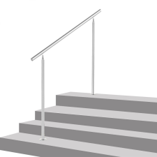 ECCD Lépcsőkorlát rozsdamentes 100 cm hosszú kapaszkodó 42 mm átmérővel saválló inox anyagból, keresztrúd nélkül építőanyag