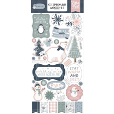 Echo Park Chipboard 6"X12" - Chipboard Accents - Winterland (1 ív) dekorációs kellék
