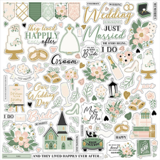 Echo Park Marry Me Matrica 12" (30 cm) Cardstock Stickers (1 ív) matrica