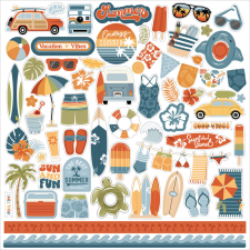 Echo Park Summer Vibes Matrica 12" (30 cm) Cardstock Stickers (1 ív) matrica