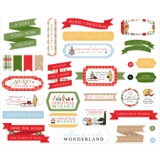 Echo Park Winnie The Pooh Christmas Kivágatok Titles & Phrases (1 csomag) matrica