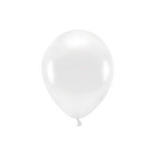 Eco Lufi 26cm Metál fehér (100 db) party kellék