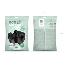  ECO lufi, latex, 30cm 100 db, pasztel fekete party kellék