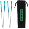 Ecocare fém evőpálcikák Silver-Blue csomagolásban, 4 db
