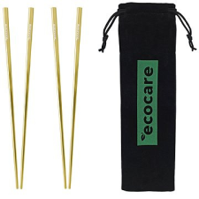 Ecocare Fém Sushi pálcika arany csomagolással 4 db tányér és evőeszköz