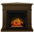 Ecoflame PRO elektromos kandalló - Lisbon, dió színű, sarok, 110 x 95 x 85 cm, 3D láng, színtémákkal, infravörös fűtéssel és hanggal, távirányítóval