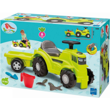 Écoiffier Játék traktor bébitaxi utánfutóval és kerti játékokkal lábbal hajtható járgány