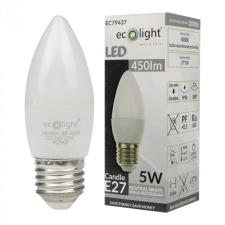 Ecolight LED gyertyaizzó B37 E27 5W 450lm 4000K semleges Ecolight izzó
