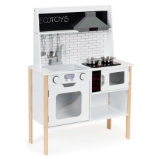 EcoToys Fa konyha gyerekeknek + könnyű hangok konyhakészlet