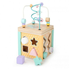 EcoToys Fa oktató kocka labirintussal és szortírozóval Ecotoys HM015472 kreatív és készségfejlesztő