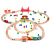 EcoToys Fából készült vasút elemekre 90 elemes ecotoys fából készült vasút
