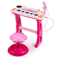 EcoToys Játék Szintetizátor mikrofonnal + szék - rózsaszín játékhangszer