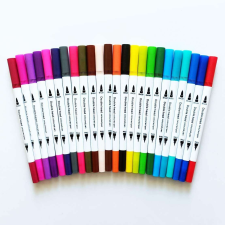 Ecsetiron készlet, kétvégű, 24 darabos, bliszteres filctoll, marker