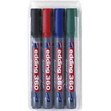 EDDING 360 fehér táblákhoz és flipchartokhoz, 4 színből álló készlet (4-360-4) filctoll, marker
