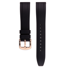  Edelwolle szilikon óraszíj, fekete, 24mm óraszíj