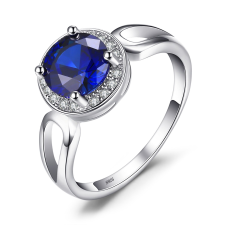 EdenBoutique Deep Blue Sapphire 6 ezüst gyűrű gyűrű