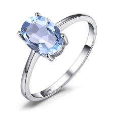 EdenBoutique Ezüst gyűrű ovális kék topáz 6 gyűrű