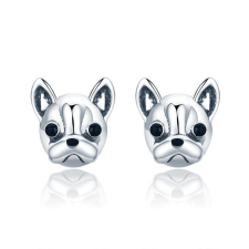 EdenBoutique Francia bulldog ezüst fülbevaló fülbevaló