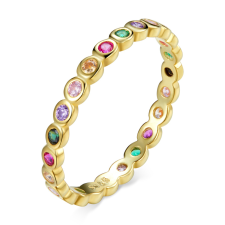 EdenBoutique Golden Rainbow 7 ezüst gyűrű gyűrű
