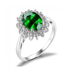 EdenBoutique Green Russian Crown Drop Ezüst gyűrű gyűrű