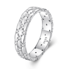 EdenBoutique Kis kerek kristály ezüst gyűrű gyűrű