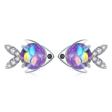 EdenBoutique Little Violet Fish ezüst fülbevaló fülbevaló