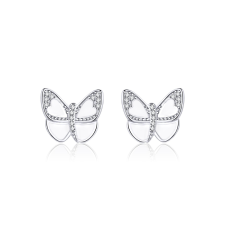 EdenBoutique Sparkling White Butterflies ezüst fülbevaló fülbevaló