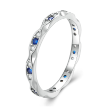 EdenBoutique Vékony kék ezüst gyűrű 6 gyűrű