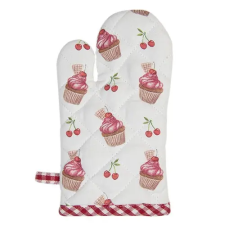  Edényfogó kesztyű gyerek 12x21cm,100% pamut,Cherry Cupcakes konyhai eszköz