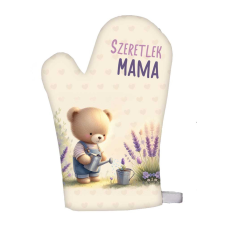  Edényfogó kesztyű, Szeretlek mama, maci és levendula lakástextília