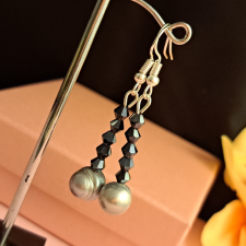  Édesvízi gyöngy és kristály fülbevaló, modern elegancia ... fülbevaló