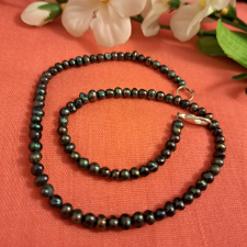  Édesvízi gyöngy nyakék, finom elegancia ékszer szett