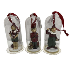 EDG S.R.L Mese figurák üveg búrában 3 féle/db karácsonyi dekoráció