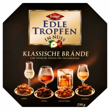 Edle Tropfen in Nuss Klassische Brände alkohollal töltött praliné 250 g csokoládé és édesség