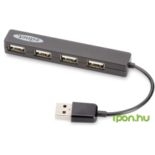 Ednet 4-Port USB2.0 Notebook Hub Silver hub és switch