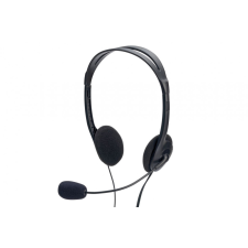  Ednet Stereo PC Headset with volume control Black fülhallgató, fejhallgató