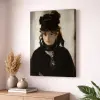  Édouard Manet - Berthe Morisot fekete kalapban és gyászfátyollal vászonkép