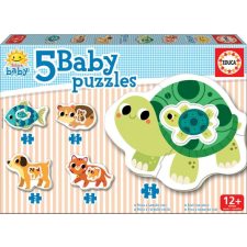 Educa 5 az 1-ben Baby sziluett puzzle (2,3,4 db-os) - Állatok - Teknőcös II. (17573) puzzle, kirakós