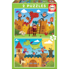 Educa drakok és lovagok készségfejlesztő puzzle 2x48 darab puzzle, kirakós
