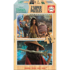 Educa fából készült puzzle Raya és az utolsó sárkány 2x50 darabos puzzle, kirakós