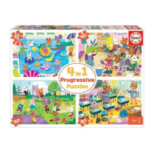 Educa puzzle 4 az 1-ben - Iskolában puzzle, kirakós