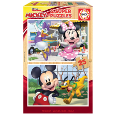 eduka fa puzzle mickey és barátai 2x25 darabos puzzle, kirakós