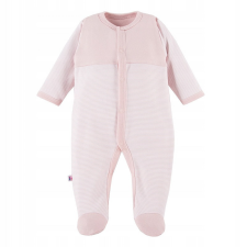 EEVI Pamut Ujjas Rugdalózó - Púder Rózsaszín Csíkos 74 rugdalózó