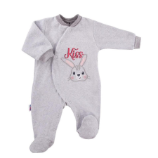 EEVI Plüss hosszú ujjú rugdalozó - Szürke / Kiss Nyuszi 74 rugdalózó
